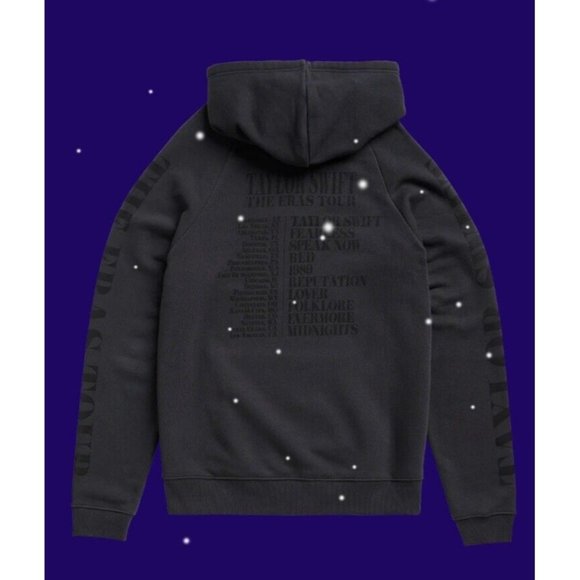 New Taylor Swift The Eras Tour Black Hoodie Official Merch Size Medium *In Hand* - Picture 4 of 9